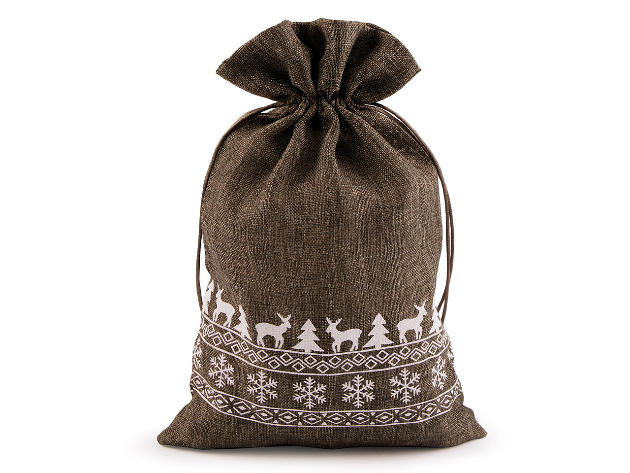 Weihnachtsgeschenkbeutel, 20 x 30 cm, jute-imitat - Grau (1 Stück)