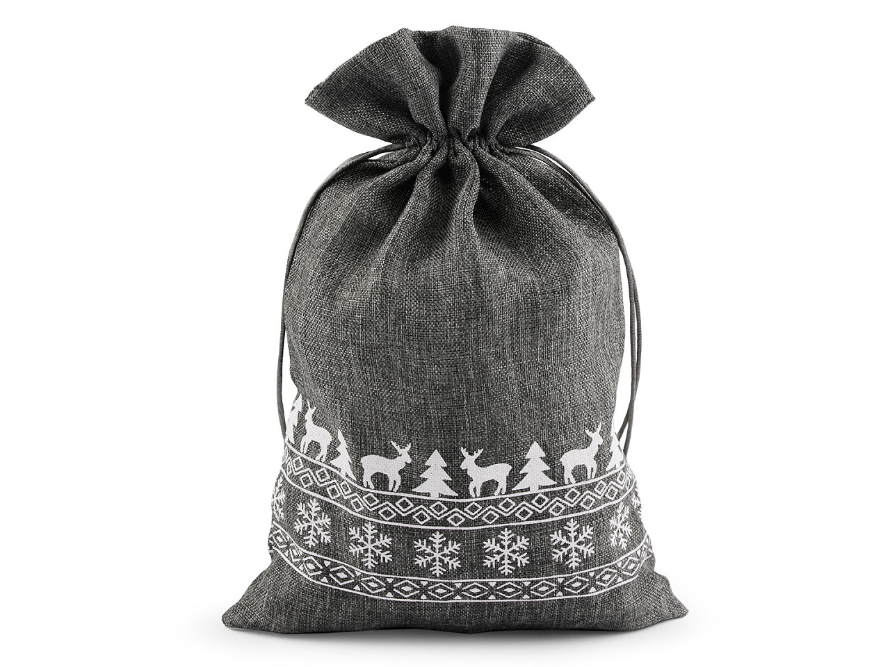 Weihnachtsgeschenkbeutel, 20 x 30 cm, jute-imitat - Grau (1 Stück)