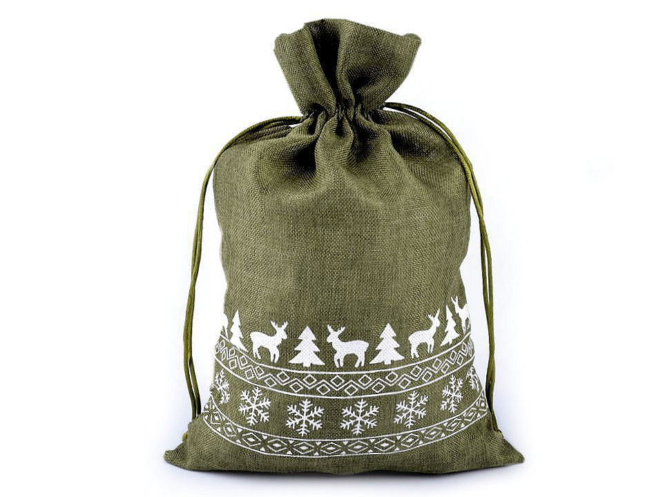 Weihnachtsgeschenkbeutel, 20 x 30 cm, jute-imitat - Grau (1 Stück)