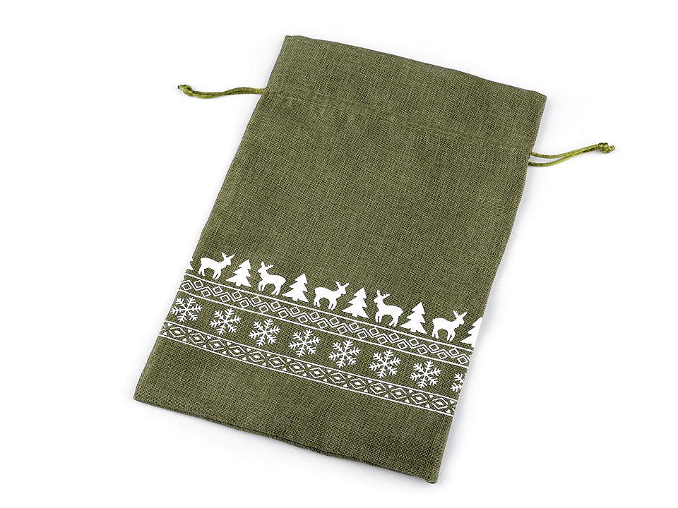 Weihnachtsgeschenkbeutel, 20 x 30 cm, jute-imitat - Grau (1 Stück)