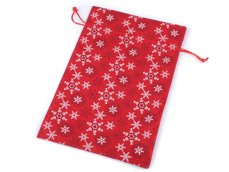 Weihnachtsgeschenkbeutel schneeflocken, 20 x 30 cm - Rot (10 Stücke)