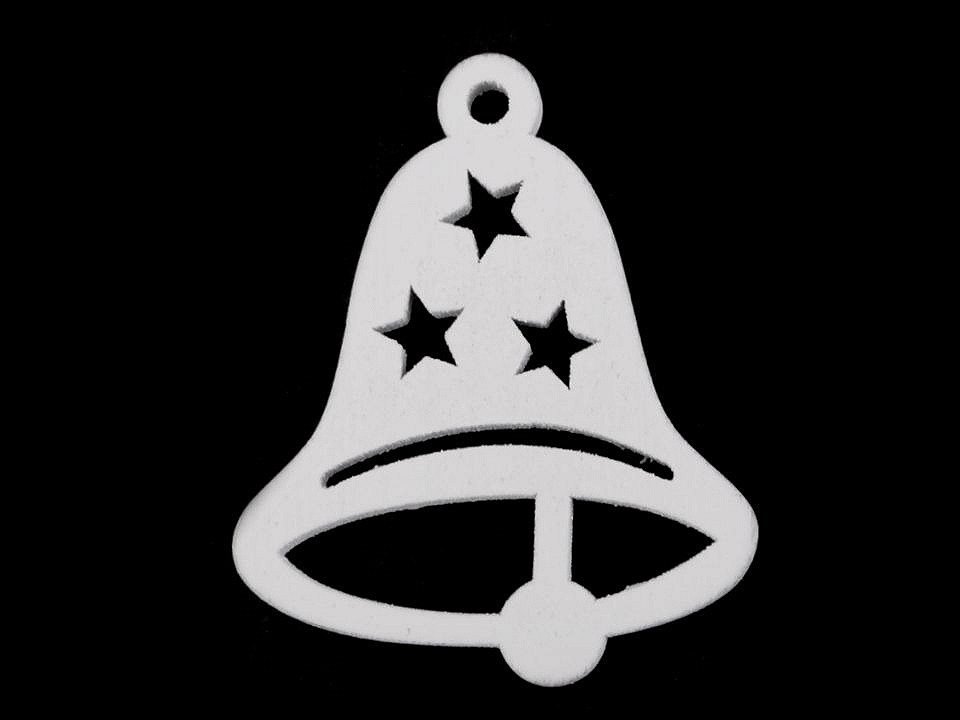 Schneeflocke, stern, baum, glöckchen, pferd, rentier, schneemann - Weiß (6 Stücke)