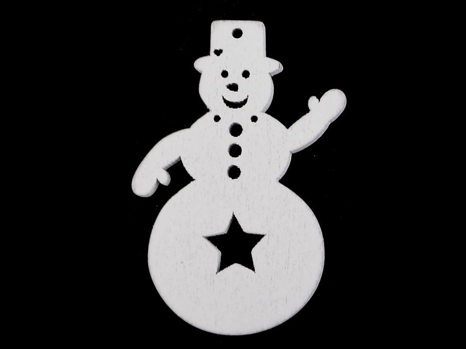 Schneeflocke, stern, baum, glöckchen, pferd, rentier, schneemann - Weiß (6 Stücke)