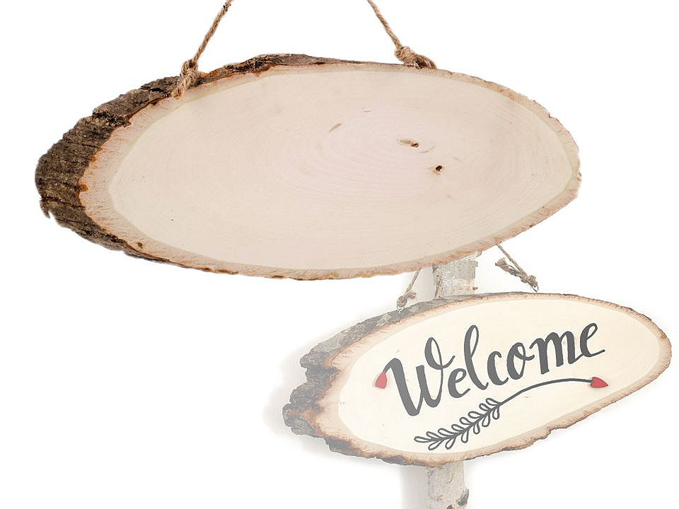 Holzoval / holzanhänger - Natürlich (1 Stück)