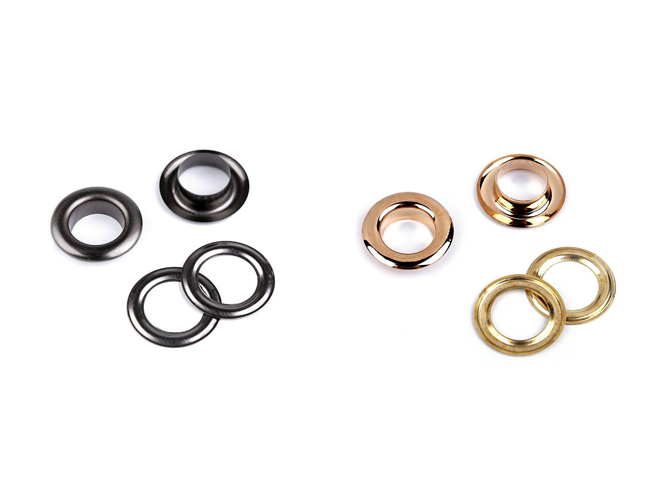 Ösen mit scheibe innen-ø 12 mm/außen-ø 21 mm glänzend - Gold klassisch (50 Paare)