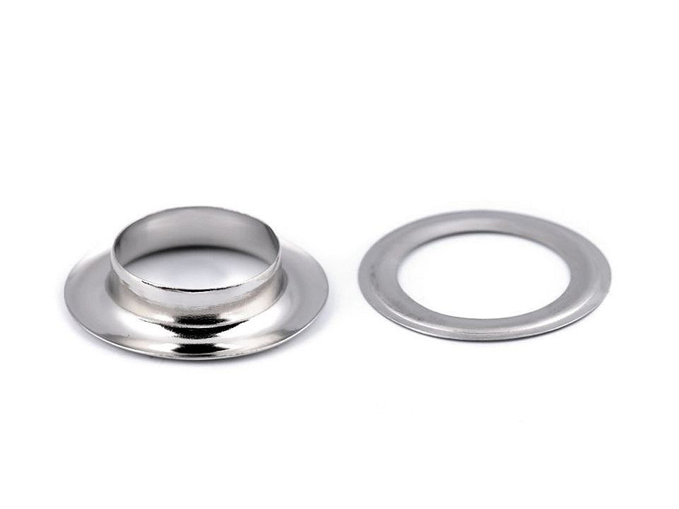 Ösen mit scheibe innen-ø 12 mm/außen-ø 21 mm glänzend - Gold klassisch (50 Paare)