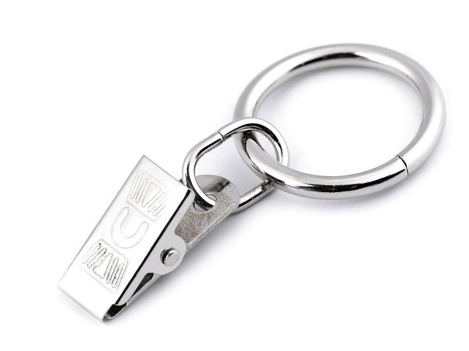 Metall-clips mit ring für gardinen und vorhänge, ø 25 mm - Nickel (20 Stücke)