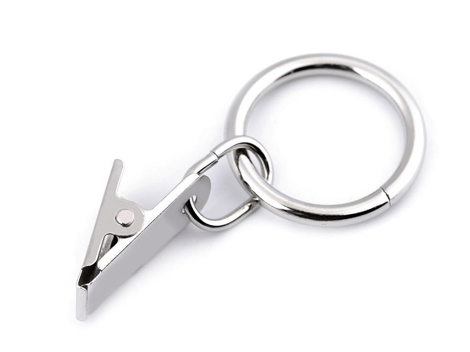 Metall-clips mit ring für gardinen und vorhänge, ø 25 mm - Nickel (20 Stücke)