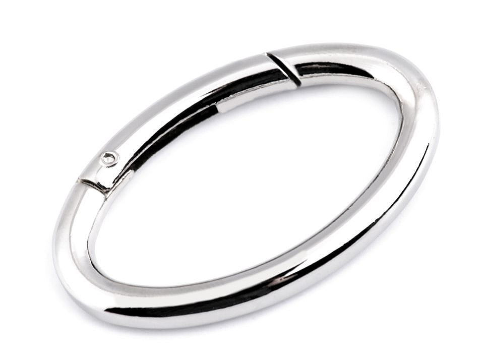 Design karabiner ellipse für handtaschen / schlüssel - Nickel (1 Stück)