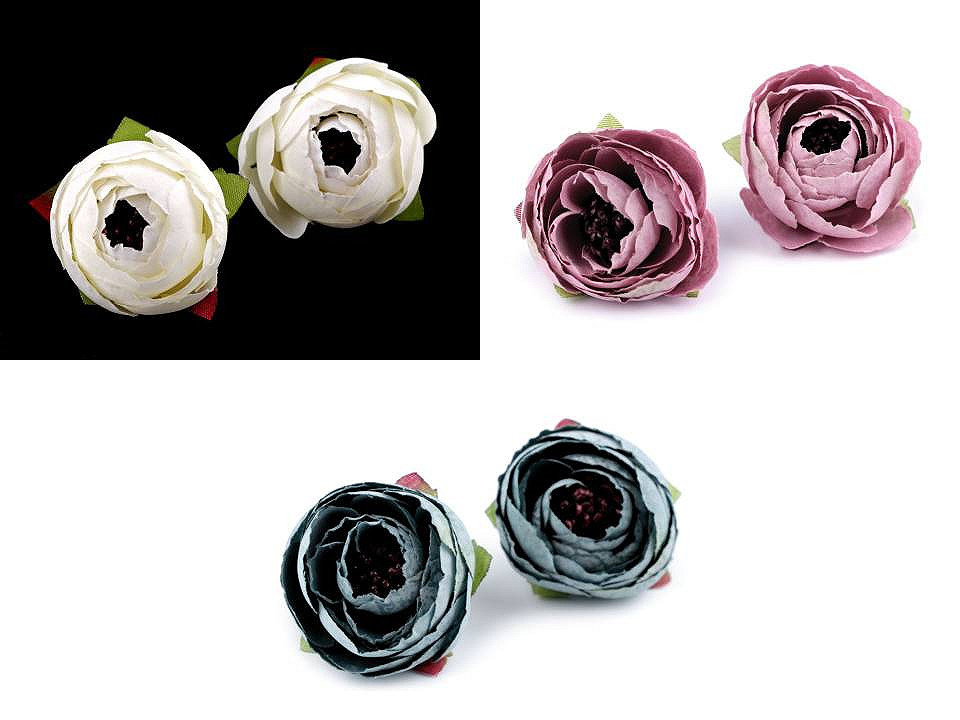 Künstliche blume ranunkel ø 4 cm - Bordeaux hell (10 Stücke)