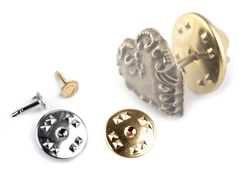 Befestigung für abzeichen / endstück für abzeichen ø11 mm - Gold (50 Paare)