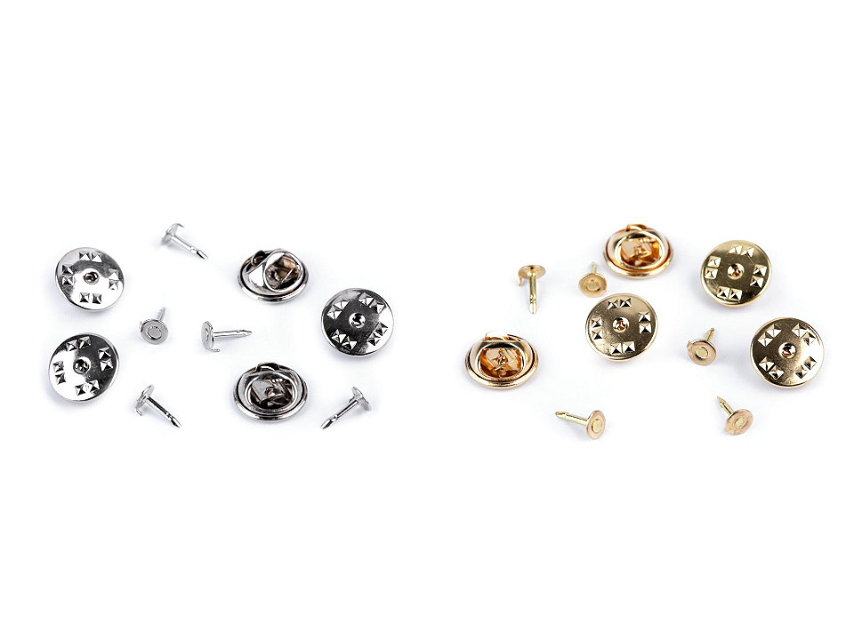 Befestigung für abzeichen / endstück für abzeichen ø11 mm - Gold (50 Paare)