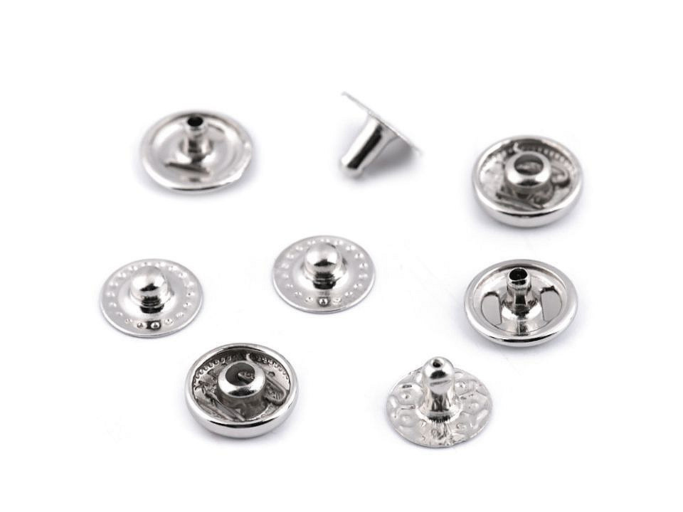 Metalldruckknöpfe für mitteldicke stoffe, ø 10 mm - Altmessing (50 Sets)