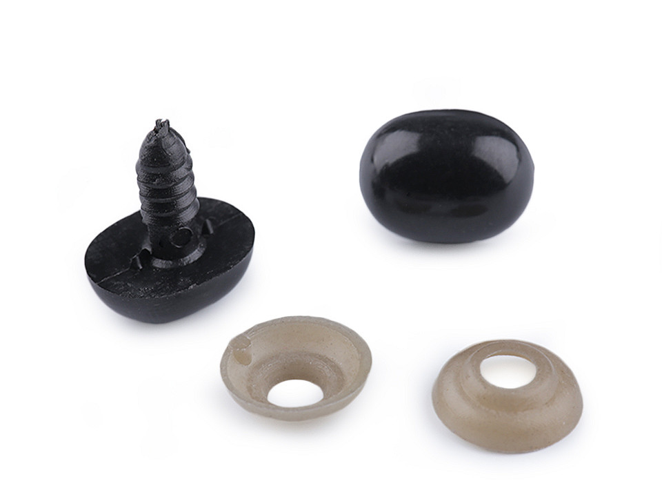 Nase/augen mit sicherung 13 x 16 mm - Schwarz (500 Sets)