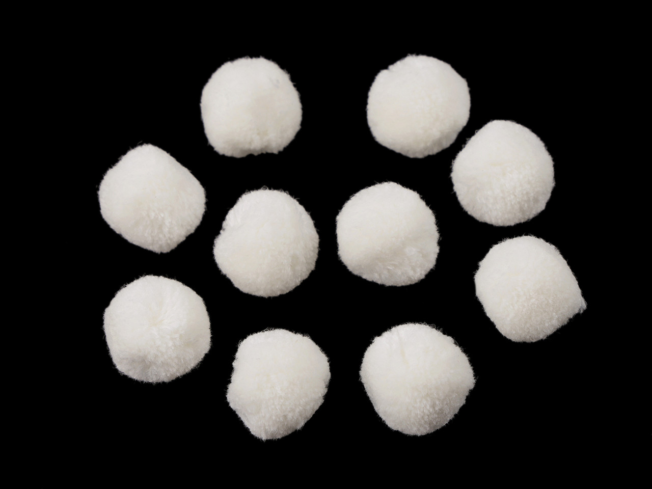 Bommel / pompon deluxe ø20 mm - Weiß (12 Stücke)