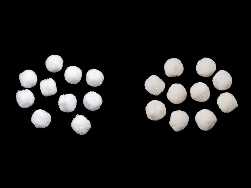 Bommel / pompon deluxe ø20 mm - Weiß (12 Stücke)