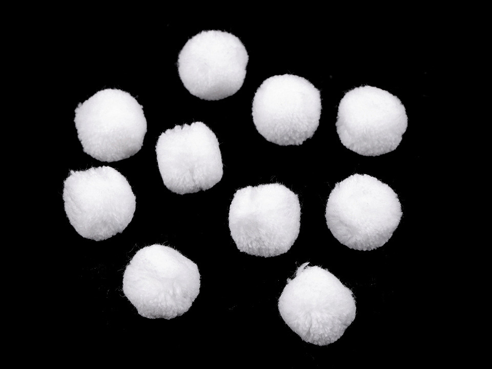 Bommel / pompon deluxe ø20 mm - Weiß (12 Stücke)