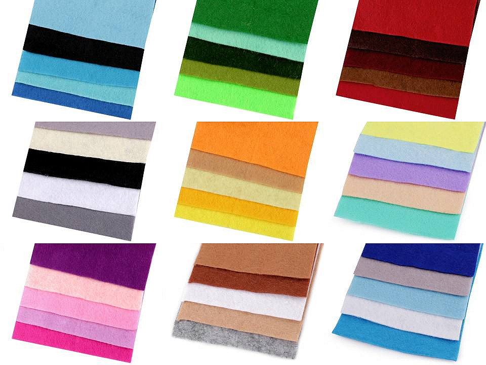 Dekorativer bastelfilz set 10x45 cm - Mix nr. 5 (1 Set)