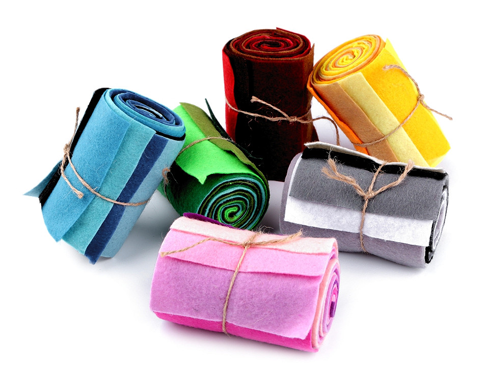 Dekorativer bastelfilz set 10x45 cm - Mix nr. 5 (1 Set)