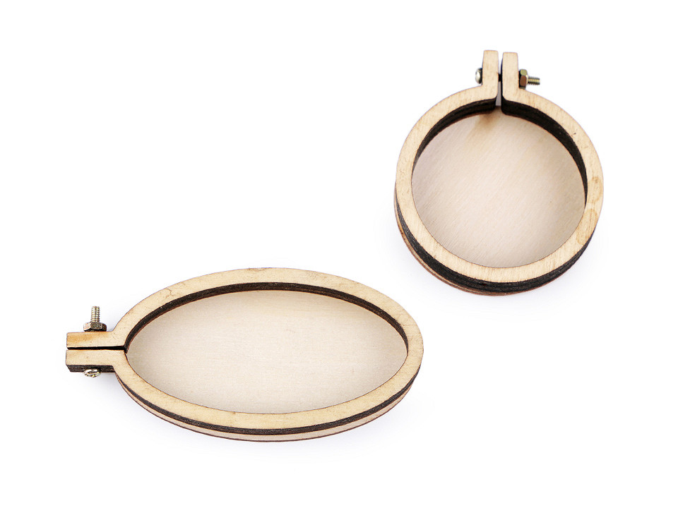 Holzrahmen / anhänger ring, oval - Natürlich (1 Stück)