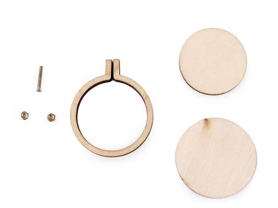 Holzrahmen / anhänger ring, oval - Natürlich (1 Stück)