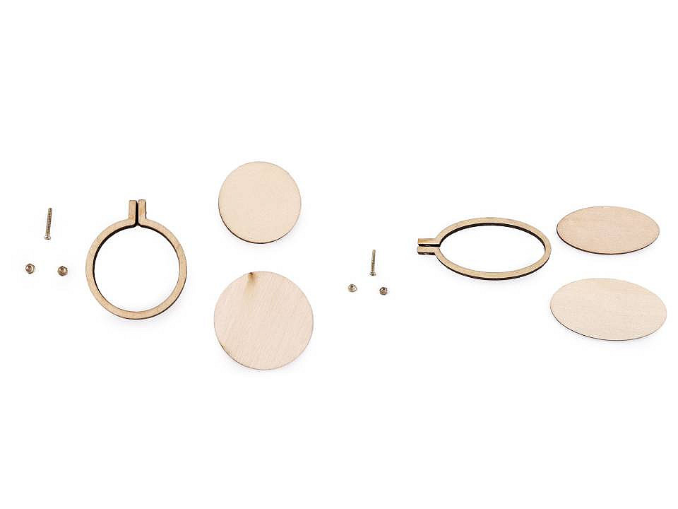 Holzrahmen / anhänger ring, oval - Natürlich (1 Stück)
