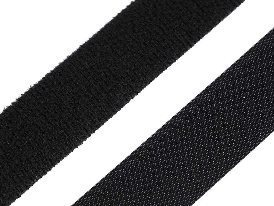 Flacher klettverschluss geschnitten breite 20 mm, fein - Weiß (10 Paare)