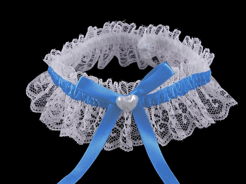 Hochzeitsstrumpfband aus spitze mit herz - Weiß (1 Stück)