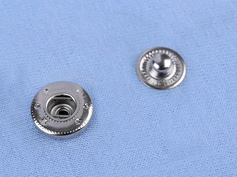 Aufsatz für druckknöpfe aus metall ø10; 12; 15 mm - Nickel (1 Set)