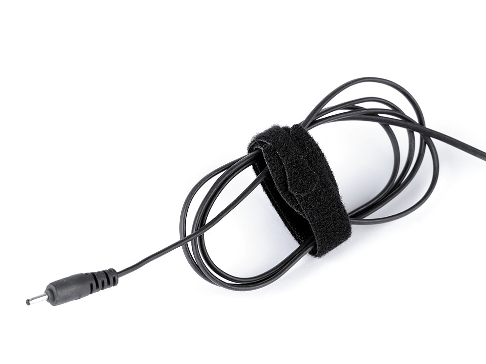 Klett-kabelbinder, länge 15; 20 cm - Schwarz (10 Stücke)