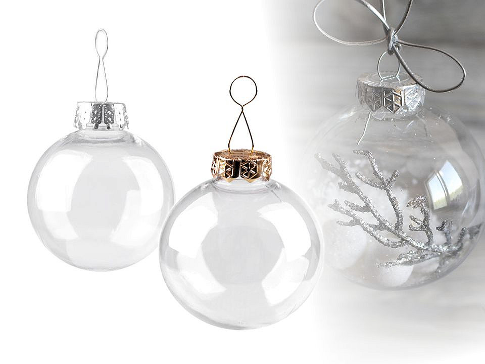 Weihnachtskugel transparent ø6 cm - Transparent (2 Stücke)