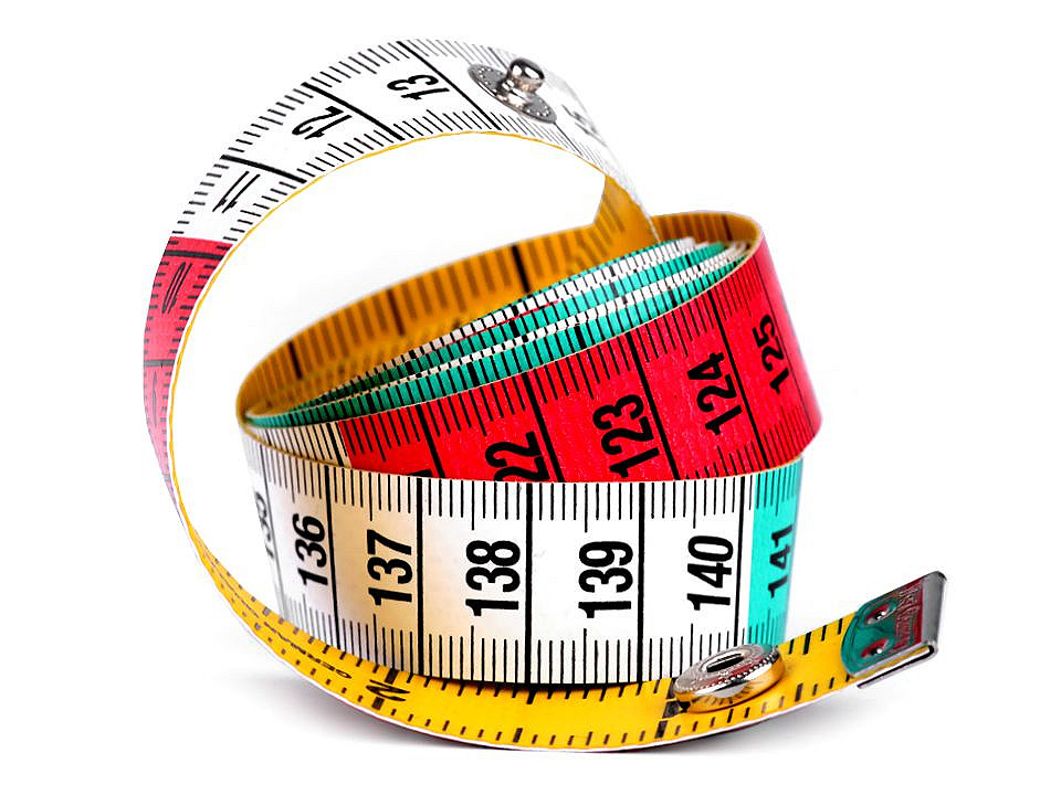 Schneidermaßband mit druckknopf 150 cm - Multicolor (1 Stück)