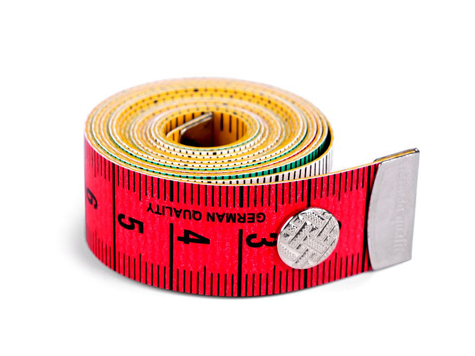Schneidermaßband mit druckknopf 150 cm - Multicolor (1 Stück)