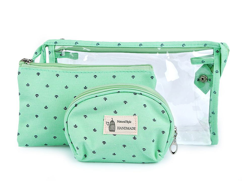 Kosmetiktaschen 3 stk. set - Mint (1 Set)