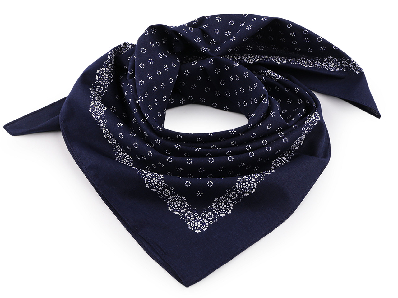 Halstuch aus baumwolle kleine blüten 70x70 cm - Dunkelblau (1 Stück)