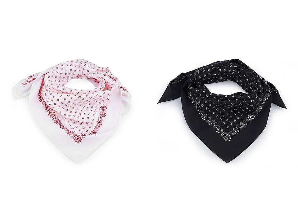 Halstuch aus baumwolle kleine blüten 70x70 cm - Dunkelblau (1 Stück)