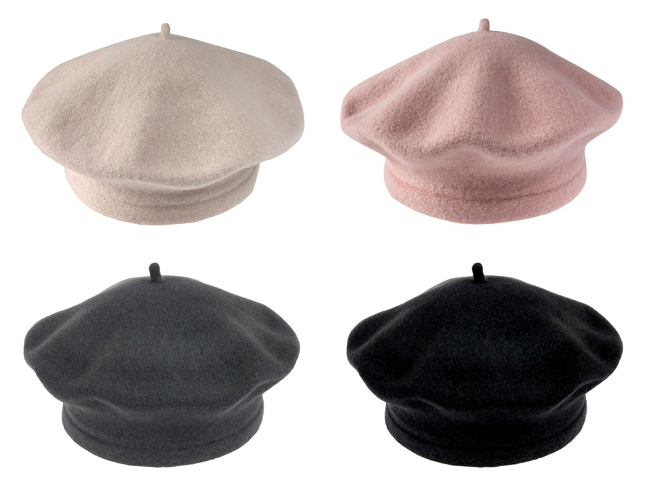 Damen / mädchen baskenmütze tonak 100% wolle - Schwarz (1 Stück)