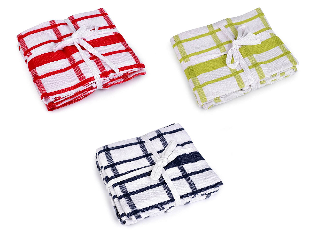 Geschirrtuch karo, 50 x 70 cm, ägyptische baumwolle - Rot (3 Stücke)