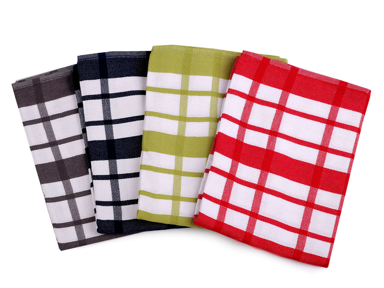 Geschirrtuch karo, 50 x 70 cm, ägyptische baumwolle - Rot (3 Stücke)