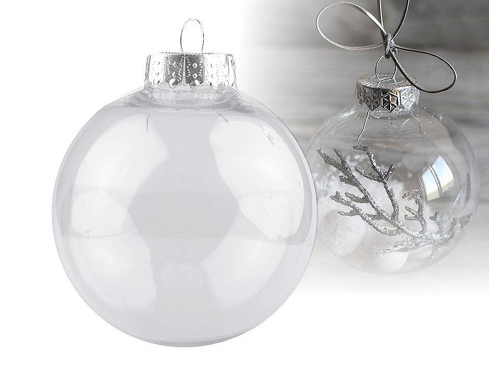Weihnachtskugel zum verzieren, ø 10 cm, 2. wahl - Transparent (6 Stücke)