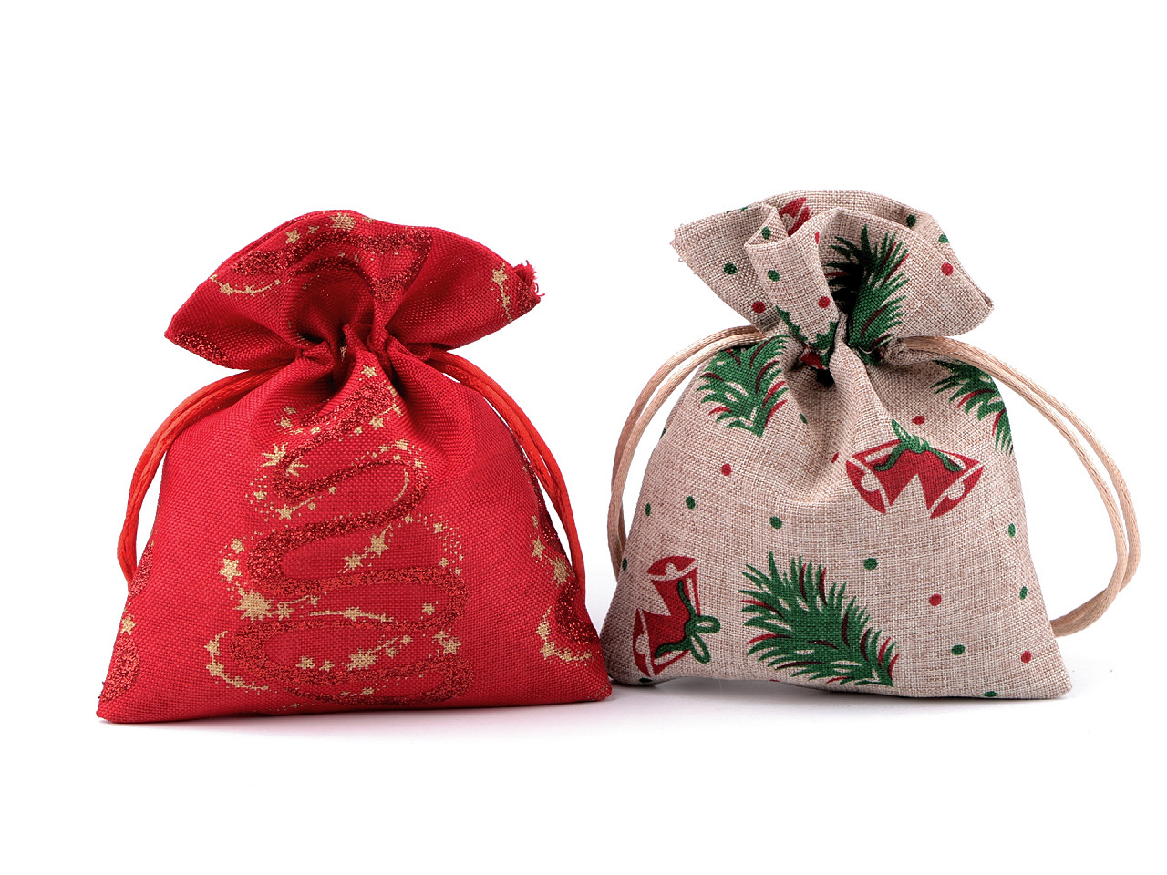 Weihnachtsgeschenktüte 10 x 13 cm jute-imitat - Rot (1 Stück)