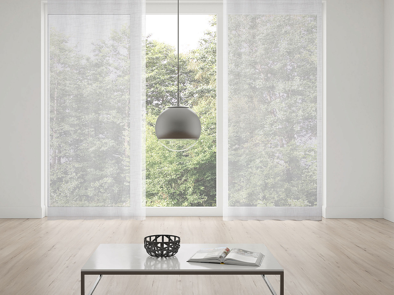 Vorhang / voile strukturiert mit blei breite 276 cm - Off white (1 Meter)