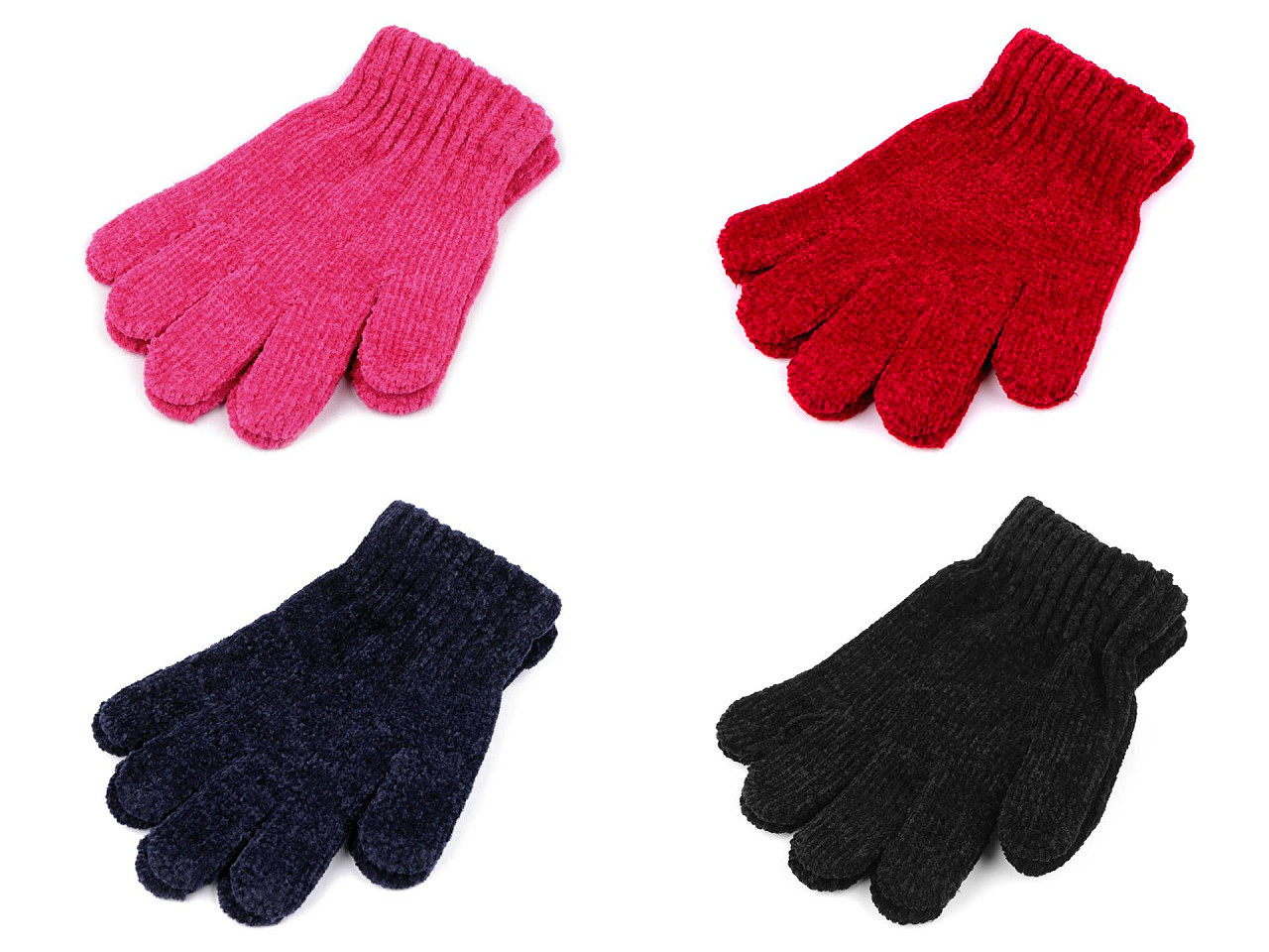 Chenille-handschuhe für kinder - Grau (1 Paar)
