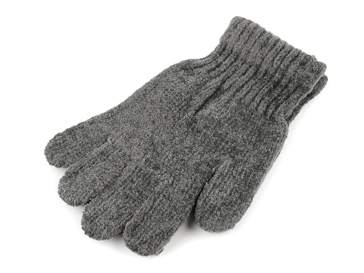 Chenille-handschuhe für kinder - Grau (1 Paar)