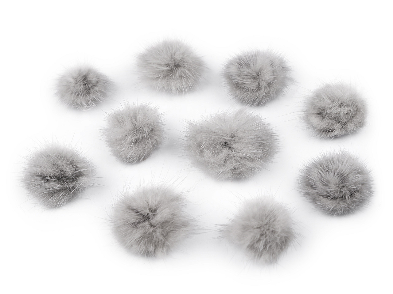 Applikation fellbommel ø 3 cm - Grau hematit (10 Stücke)