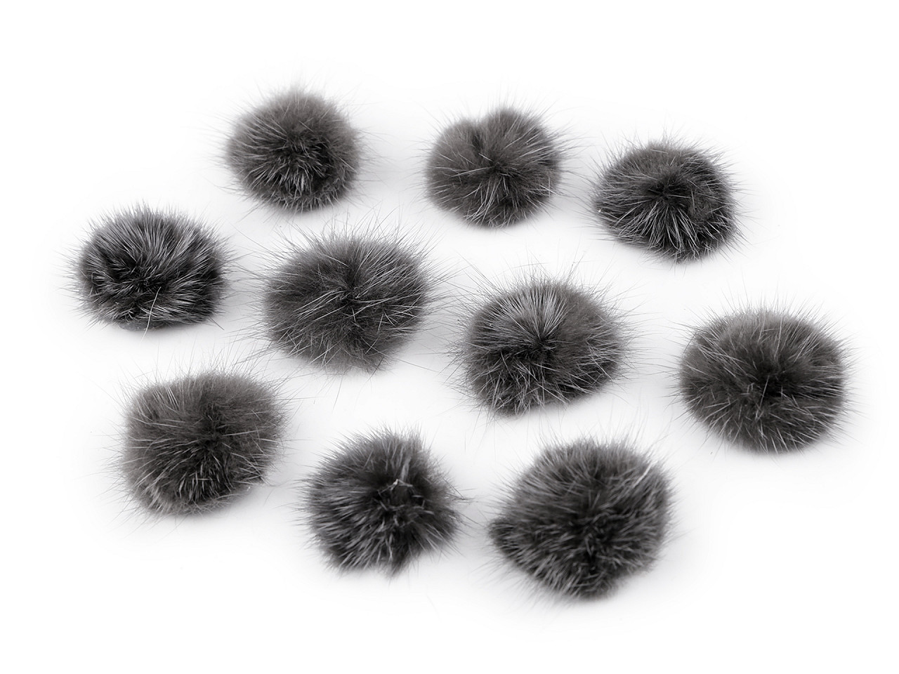 Applikation fellbommel ø 3 cm - Grau hematit (10 Stücke)