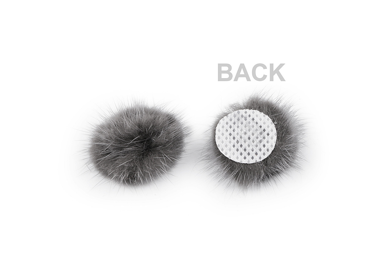 Applikation fellbommel ø 3 cm - Grau hematit (10 Stücke)