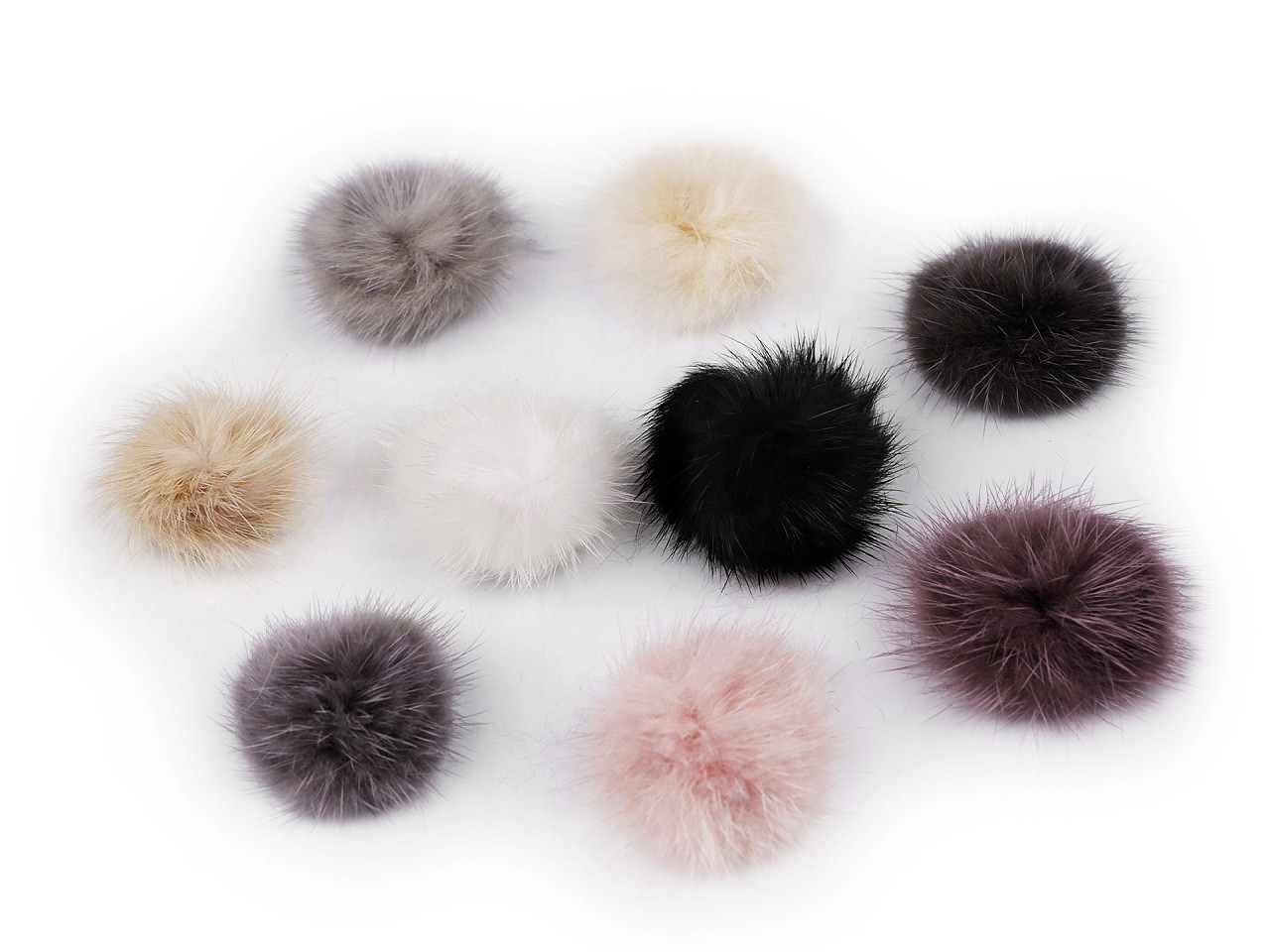 Applikation fellbommel ø 3 cm - Grau hematit (10 Stücke)