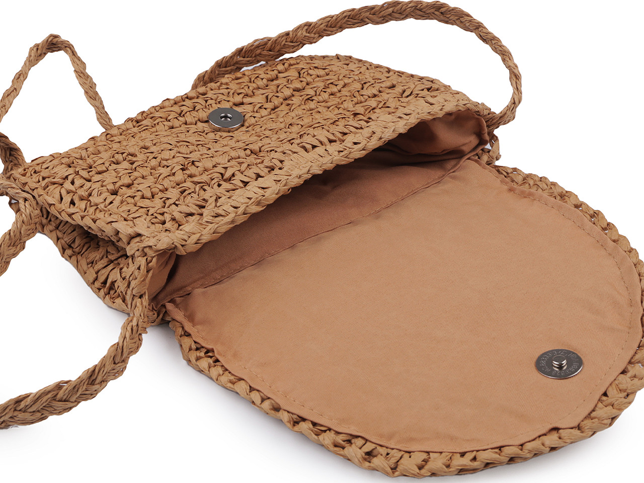 Gehäkelte tasche/umhängetasche aus bast 16 x 21 cm - Natürlich hell (1 Stück)