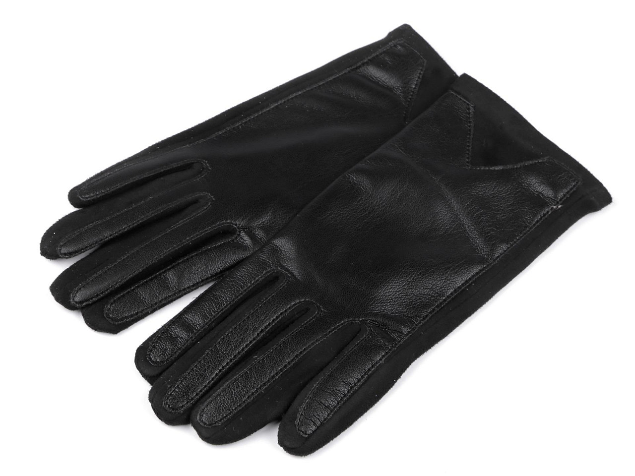 Handschuhe für damen mit öko-leder verziert, taktil - Schwarz (1 Paar)